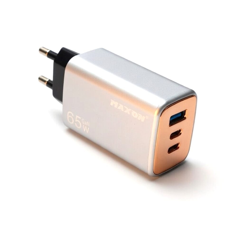 MAXON M-153 65W GaN Super Fast Charger | SPARK PRO Series | 3 Ports USB + PD | GaN Technology Small Size More Power | For Laptop, Mobile, iPhone, Samsung